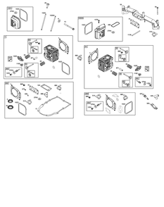 Cylinder Head Group Diagram and Parts List for 386777-3139-G1  Briggs and Stratton Engine